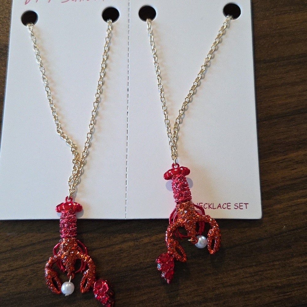 Betsey Johnson Best Friends Lobster Necklaces - Picture 4 of 6